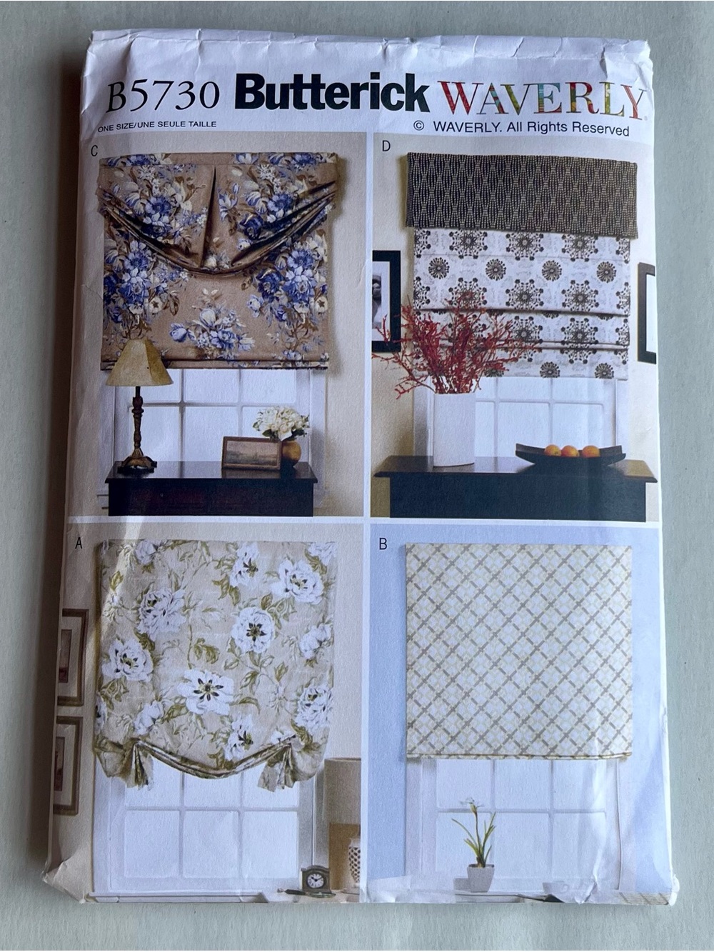 Butterick Waverly B5730 Window Shade And Valance Sewing Pattern